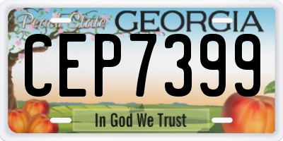 GA license plate CEP7399