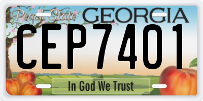 GA license plate CEP7401