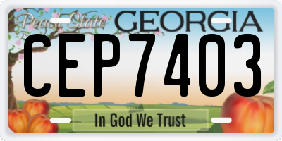 GA license plate CEP7403