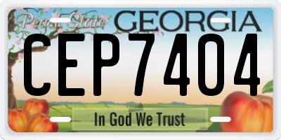 GA license plate CEP7404