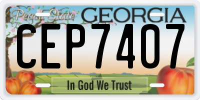GA license plate CEP7407