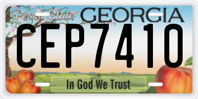 GA license plate CEP7410