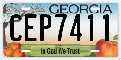 GA license plate CEP7411
