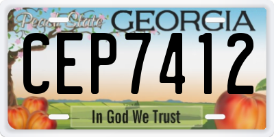 GA license plate CEP7412