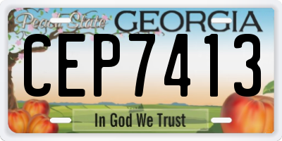 GA license plate CEP7413