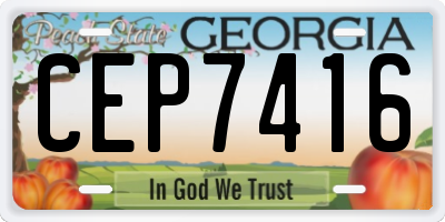 GA license plate CEP7416
