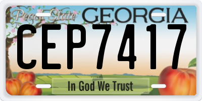 GA license plate CEP7417