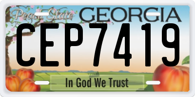 GA license plate CEP7419