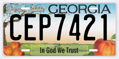 GA license plate CEP7421