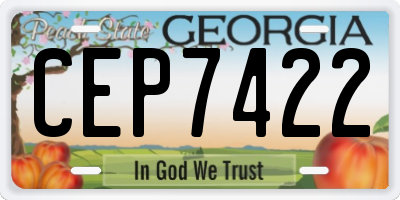GA license plate CEP7422