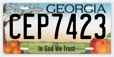 GA license plate CEP7423