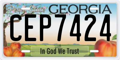 GA license plate CEP7424