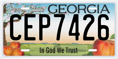GA license plate CEP7426