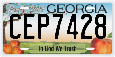 GA license plate CEP7428