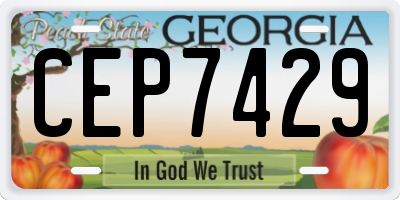 GA license plate CEP7429