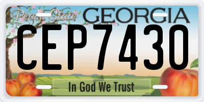 GA license plate CEP7430
