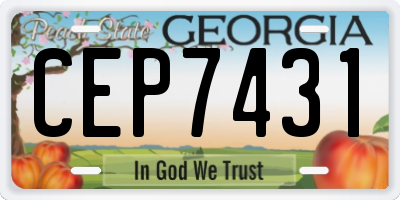 GA license plate CEP7431