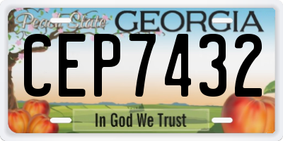GA license plate CEP7432