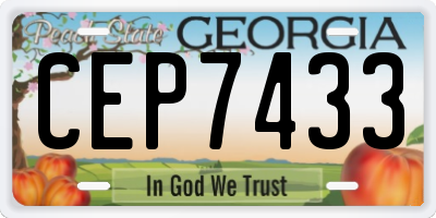 GA license plate CEP7433