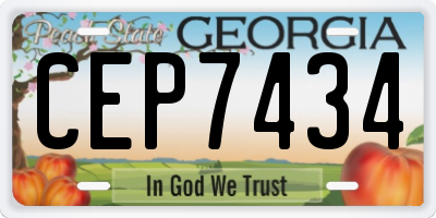 GA license plate CEP7434