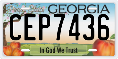 GA license plate CEP7436
