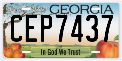GA license plate CEP7437