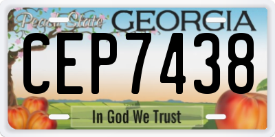 GA license plate CEP7438