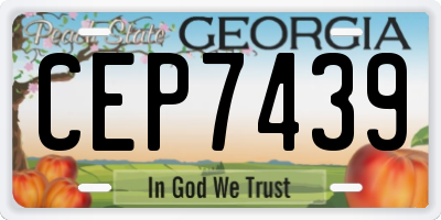 GA license plate CEP7439