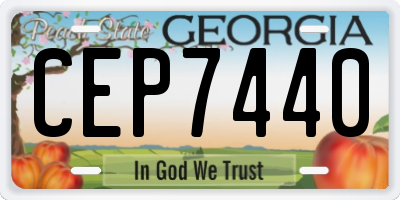 GA license plate CEP7440