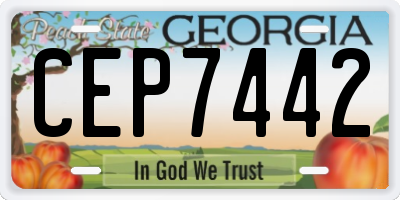 GA license plate CEP7442