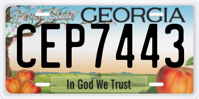 GA license plate CEP7443