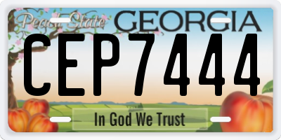 GA license plate CEP7444