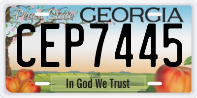 GA license plate CEP7445