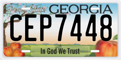 GA license plate CEP7448