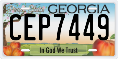 GA license plate CEP7449