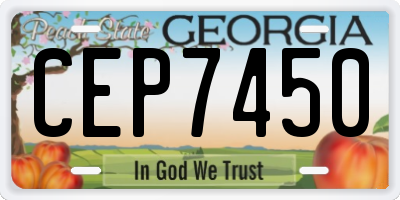 GA license plate CEP7450
