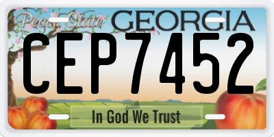GA license plate CEP7452