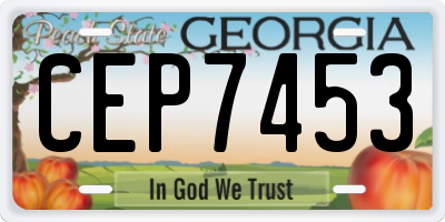 GA license plate CEP7453