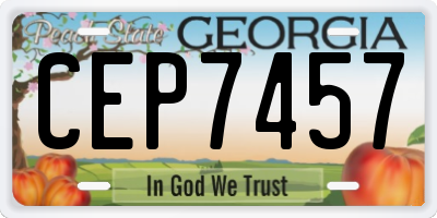 GA license plate CEP7457