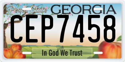 GA license plate CEP7458