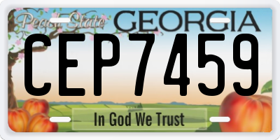 GA license plate CEP7459