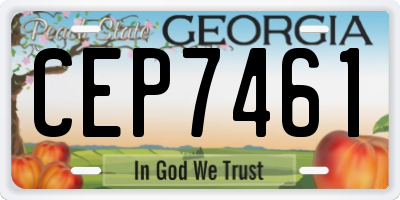 GA license plate CEP7461