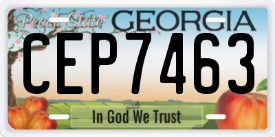 GA license plate CEP7463