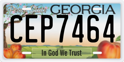 GA license plate CEP7464