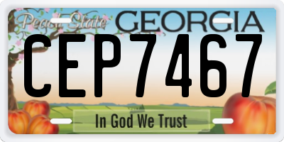 GA license plate CEP7467
