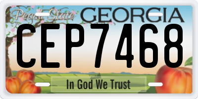 GA license plate CEP7468