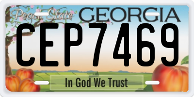 GA license plate CEP7469