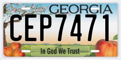 GA license plate CEP7471