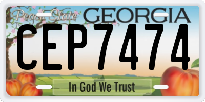 GA license plate CEP7474