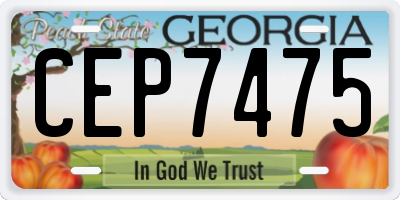 GA license plate CEP7475
